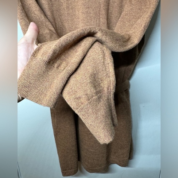 J.Crew Factory Wool Blend Belted Button Front Longline Cardigan Brown Sweater S - Picture 11 of 16